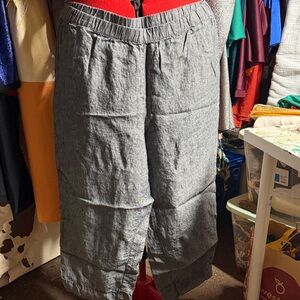 J.Jill 2x Gray Wide-Leg Linen Pants